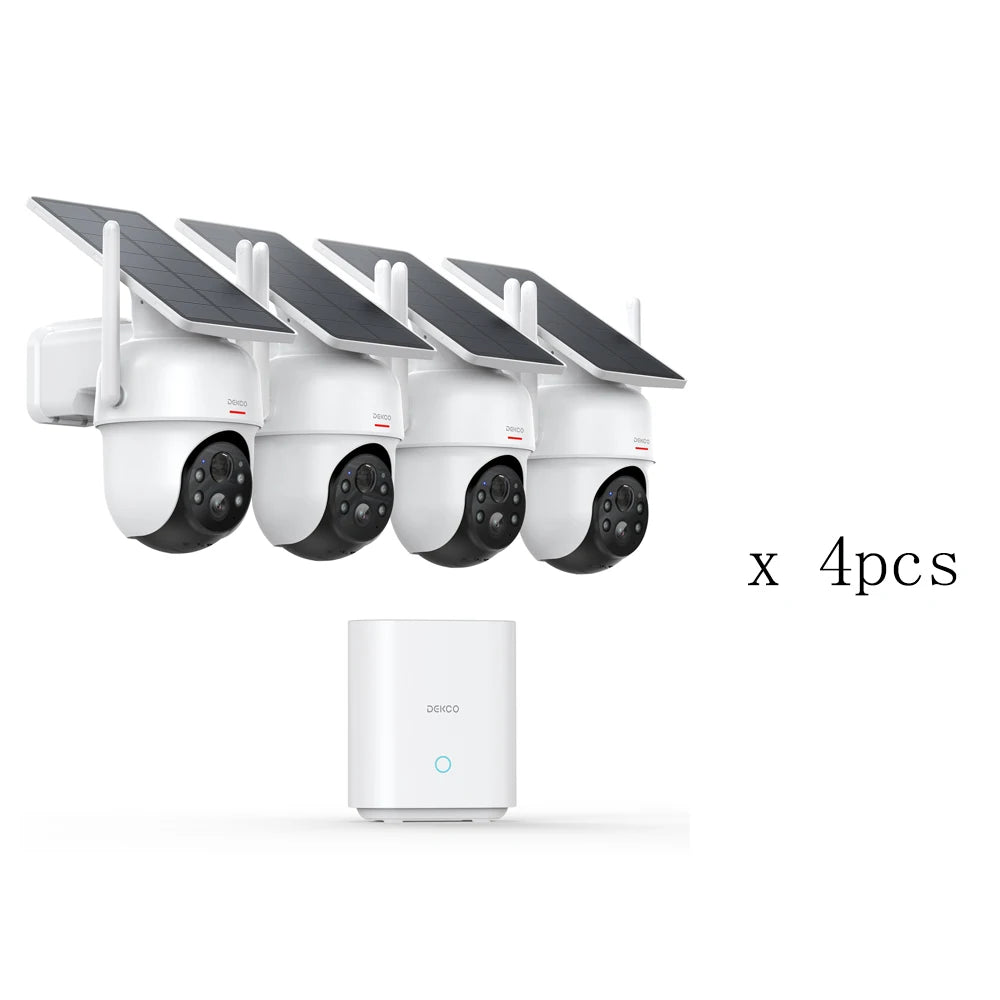 Dekco Wireless Solar Security Camera System With Alexa