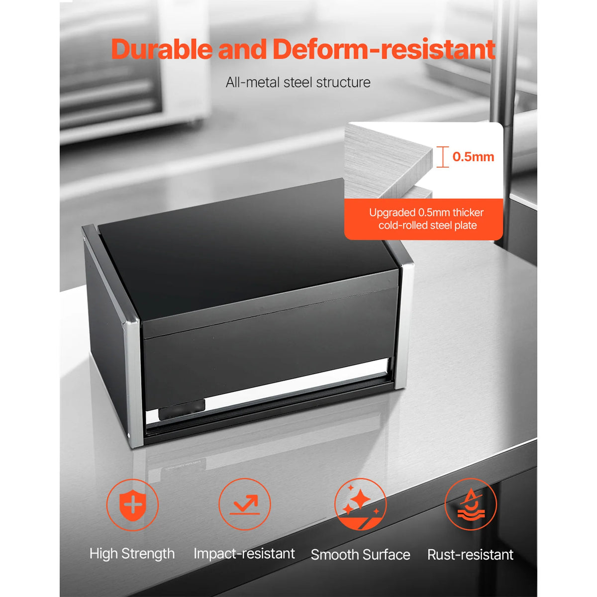 SucceBuy Portable Three Drawer Metal Tool Chest for Organized Storage