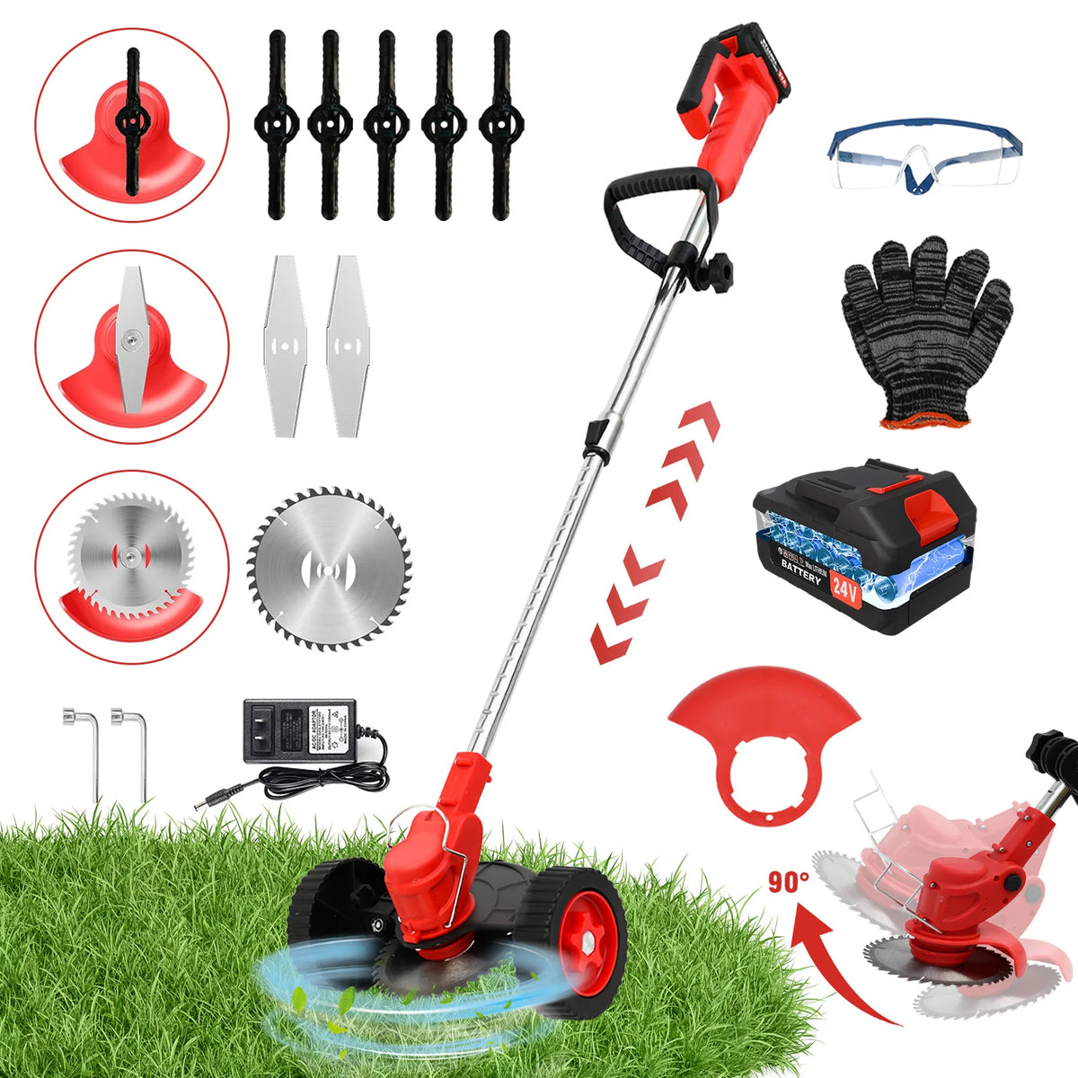 Cordless Electric Grass Trimmer And Brush Cutter For Gardening