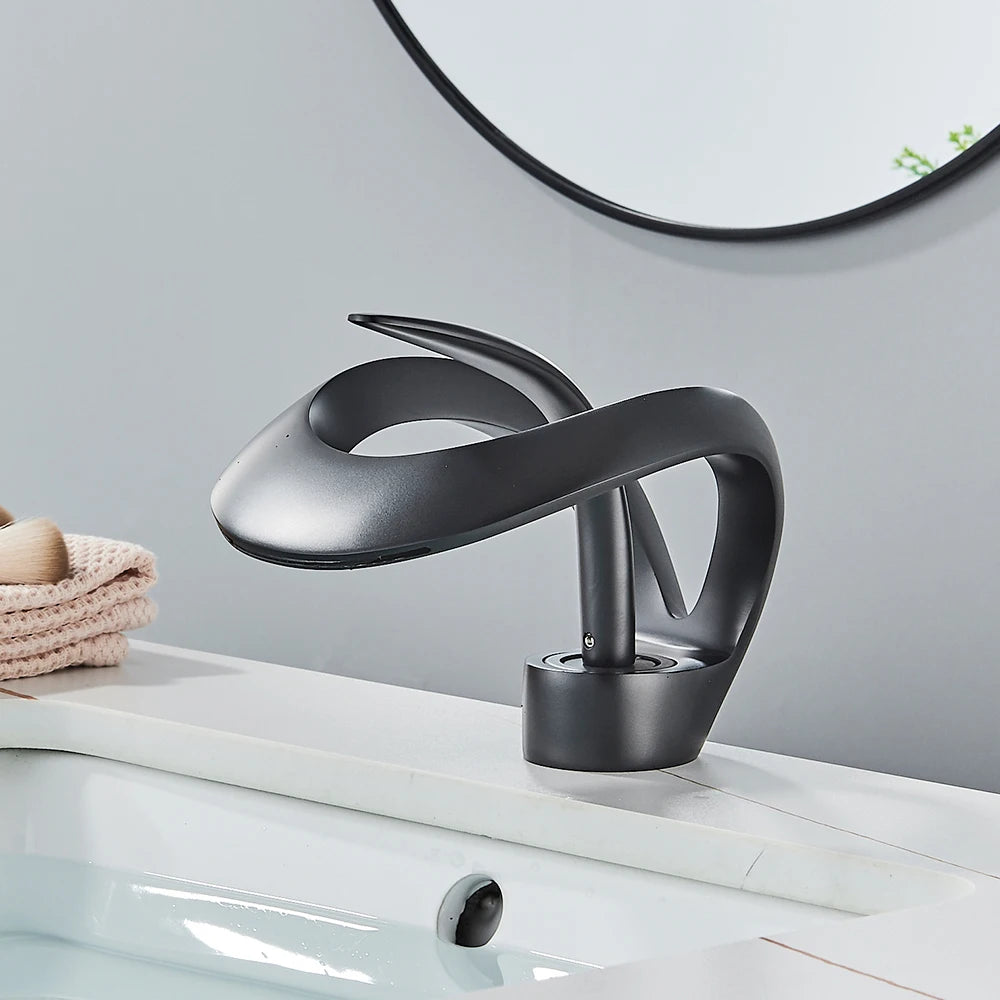 Rozin Luxury Waterfall Basin Faucet Hot And Cold Mixer Tap