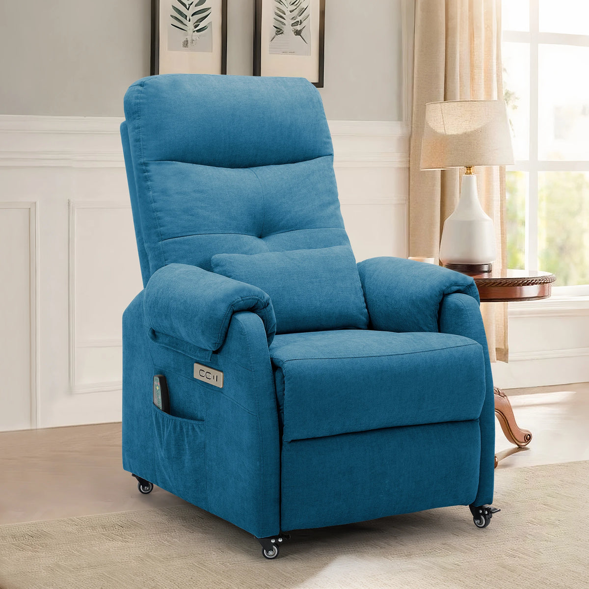KORSER Power Recliner Chair With Wheels And USB Ports