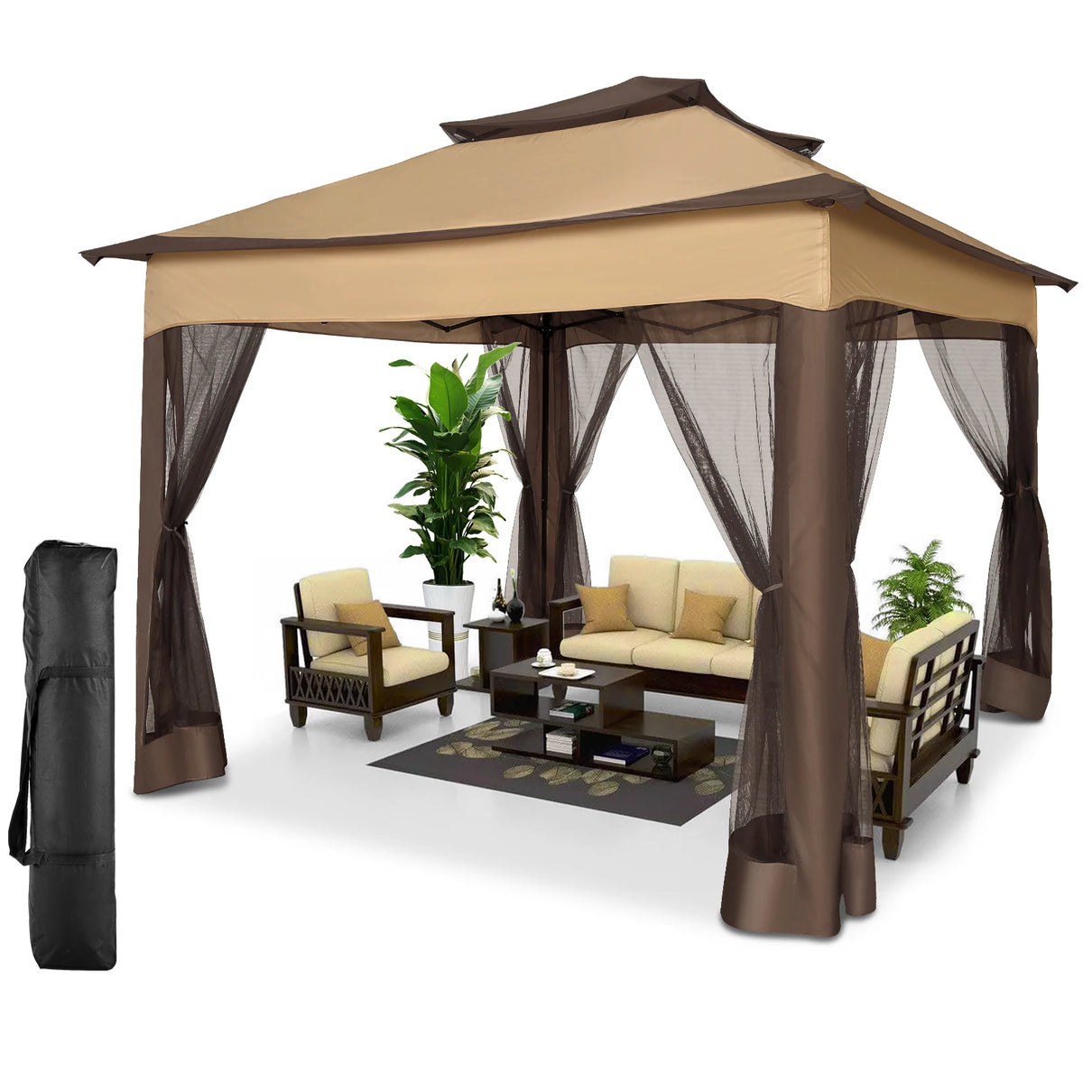 Tooluck Pop Up Gazebo Canopy With Mosquito Netting