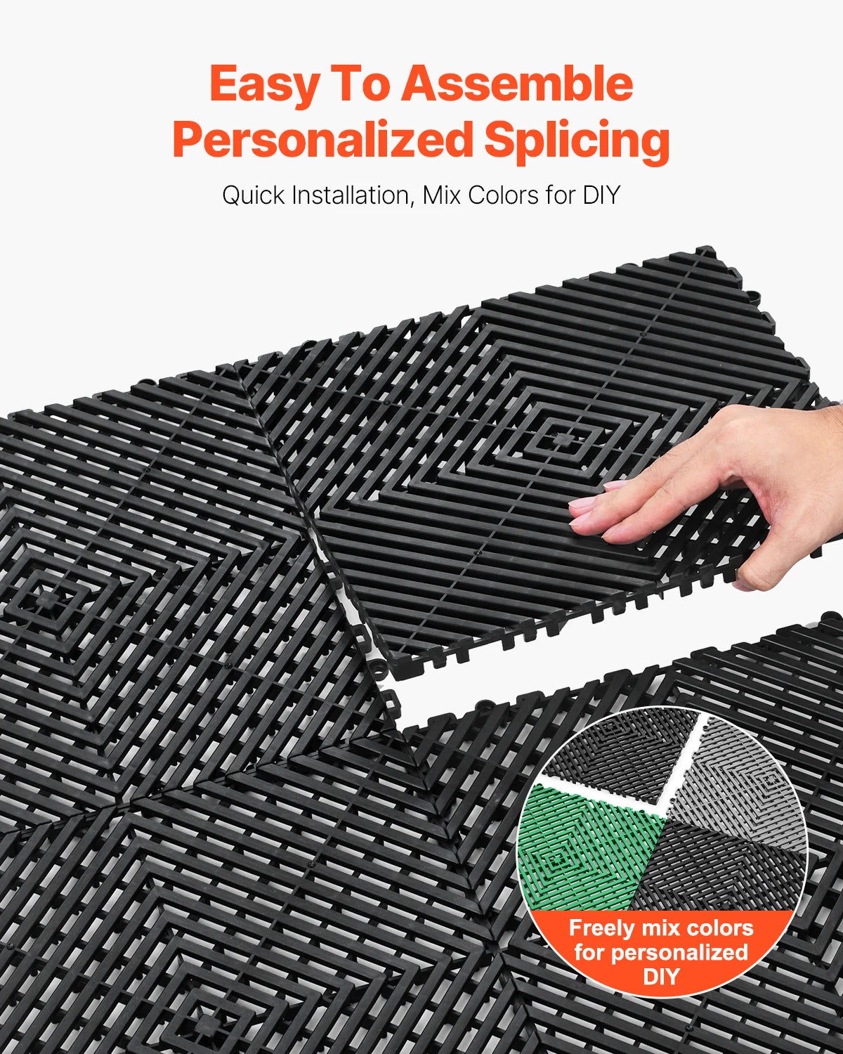 SucceBuy Interlocking Drainage Floor and Shower Mat Tiles