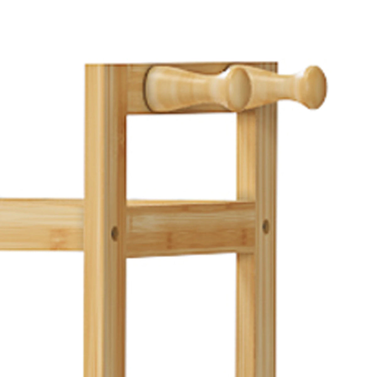 Bamboo Bathroom Storage Rack With Hooks And Adjustable Shelves