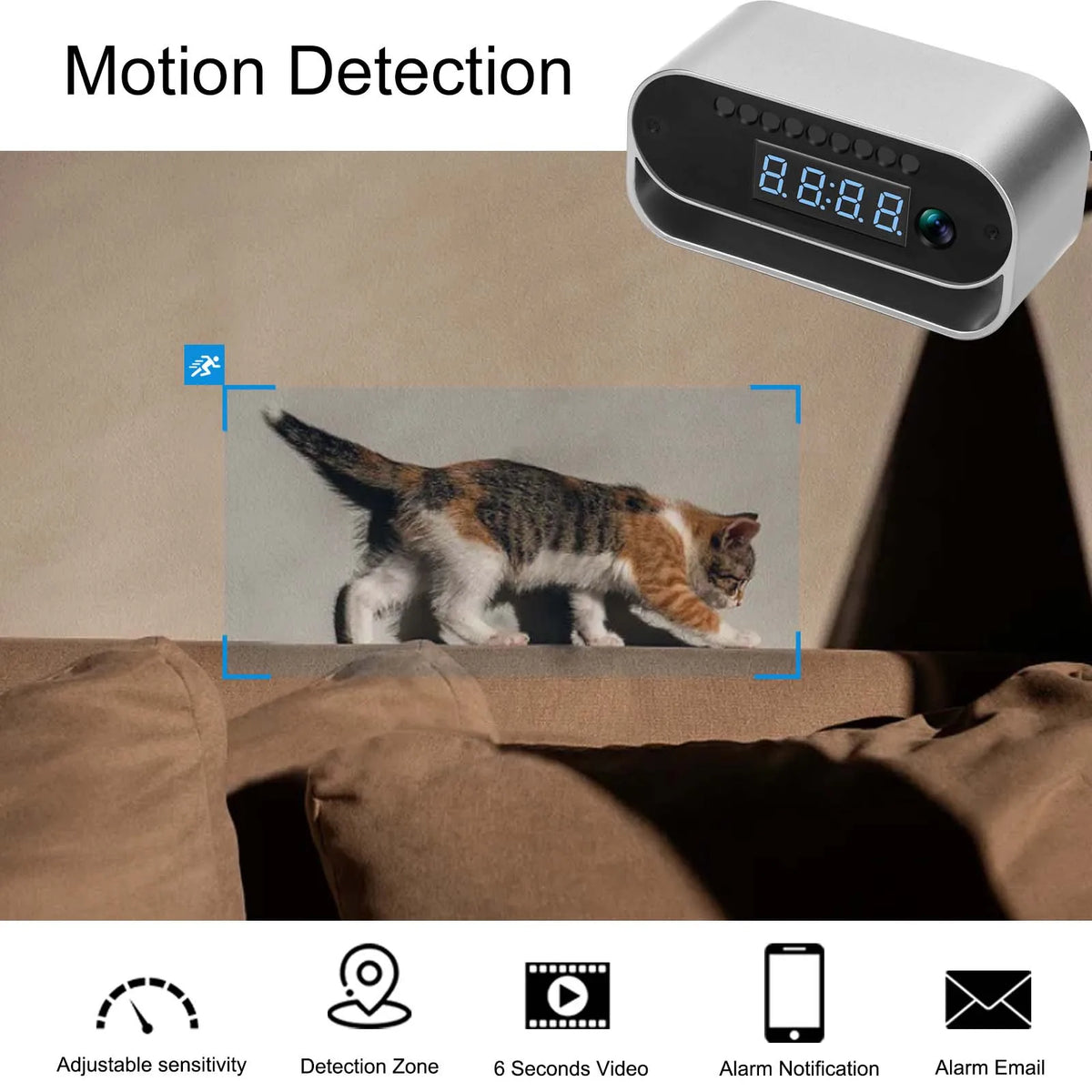 Ouvis 4K Clock Camera Surveillance With Wifi Night Vision