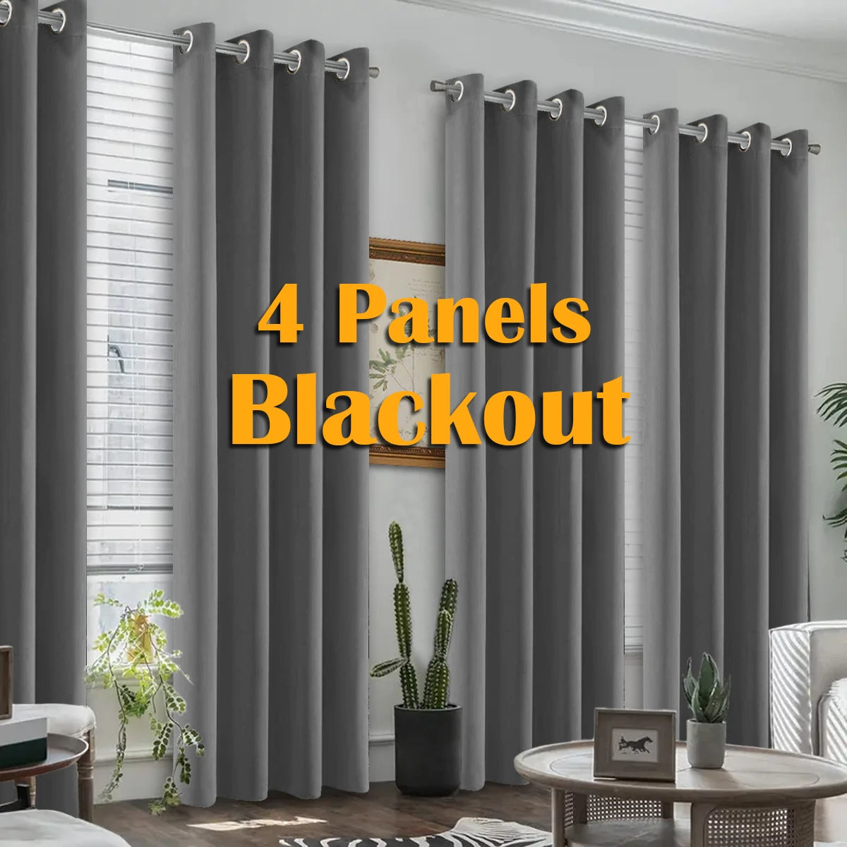 Blackout Heat Insulated Thermal Grommet Window Curtain Set