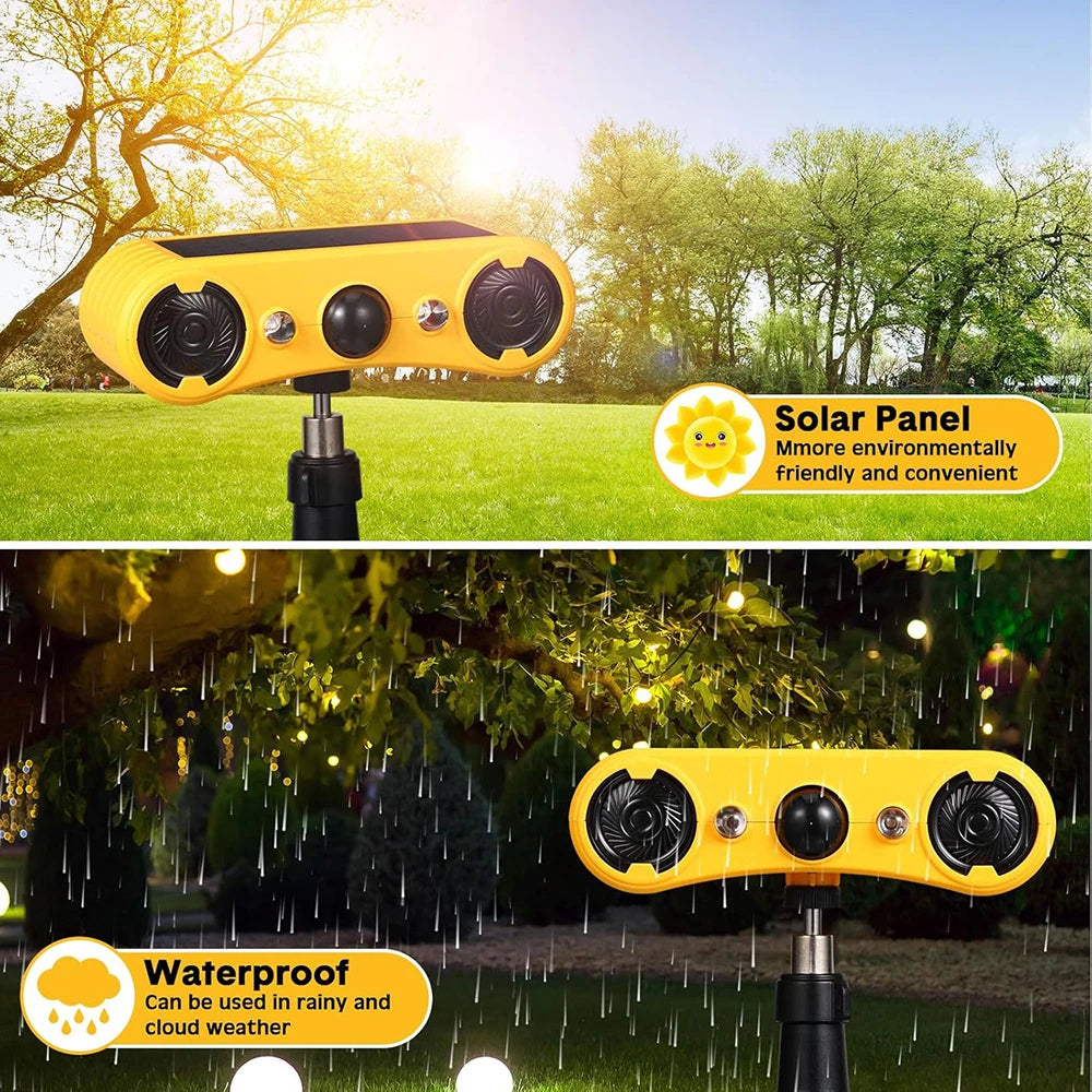 Outdoor Solar Motion Sensor Alarm With Waterproof Security Detection