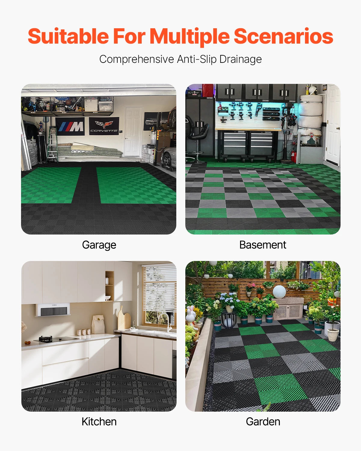 SucceBuy Interlocking Drainage Floor and Shower Mat Tiles
