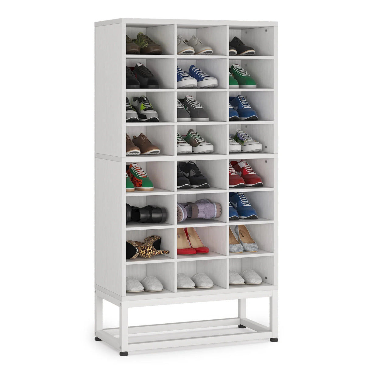 Tribesigns Wooden Shoe Cabinet Multi Tier Display Shelf Rack