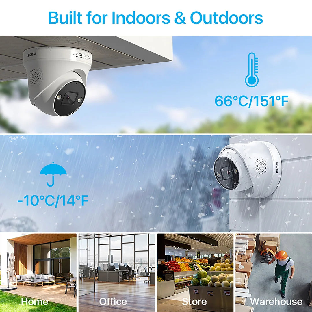 ZOSI 4K PoE Add On Security Camera With Human Detection