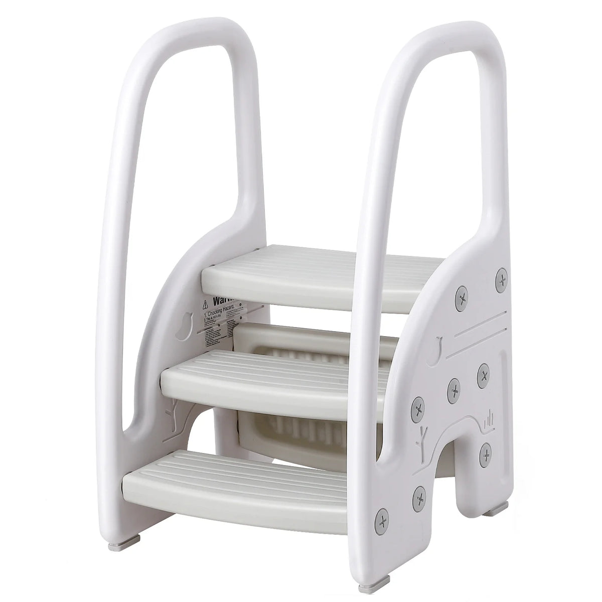 Dual Tier Toddler Step Stool With Side Handles For Bathrooms