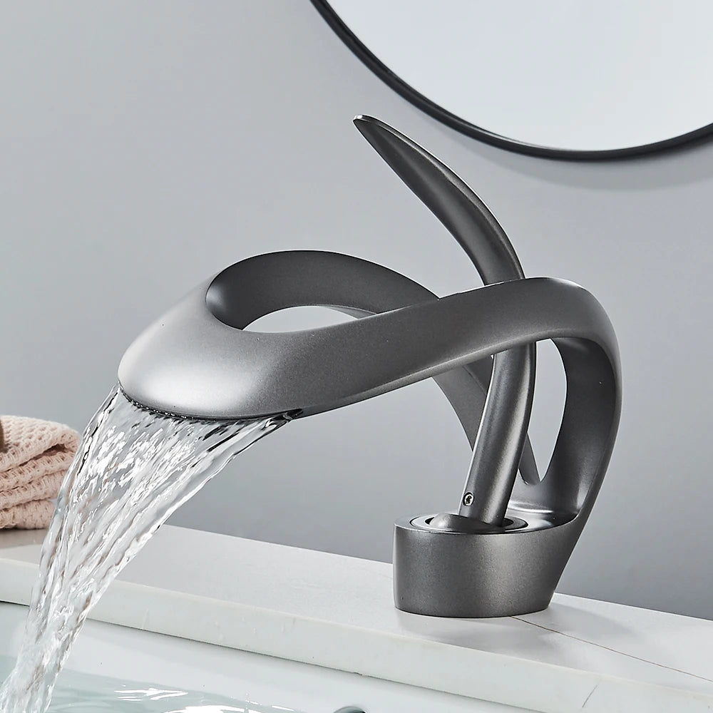 Rozin Luxury Waterfall Basin Faucet Hot And Cold Mixer Tap