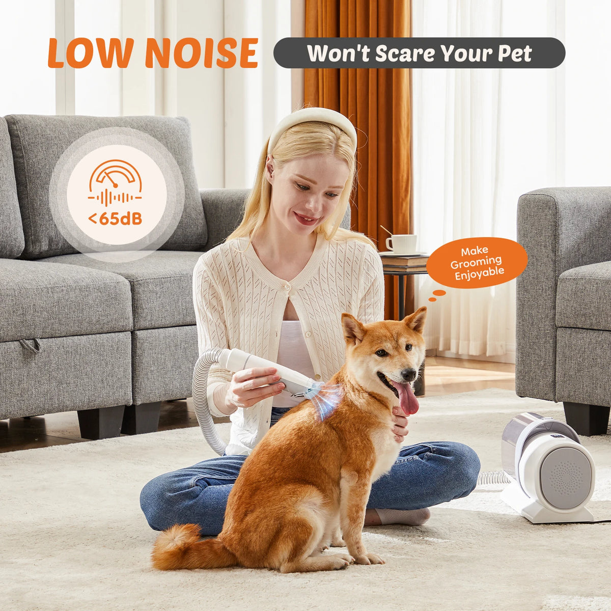 Sweetcrispy Low Noise Electric Pet Grooming Clipper With Ceramic Blades