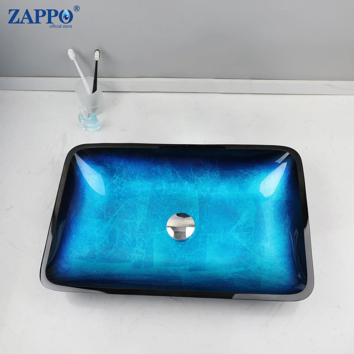 Mekkhal Tempered Glass Bathroom Oval Vessel Sink With Faucet
