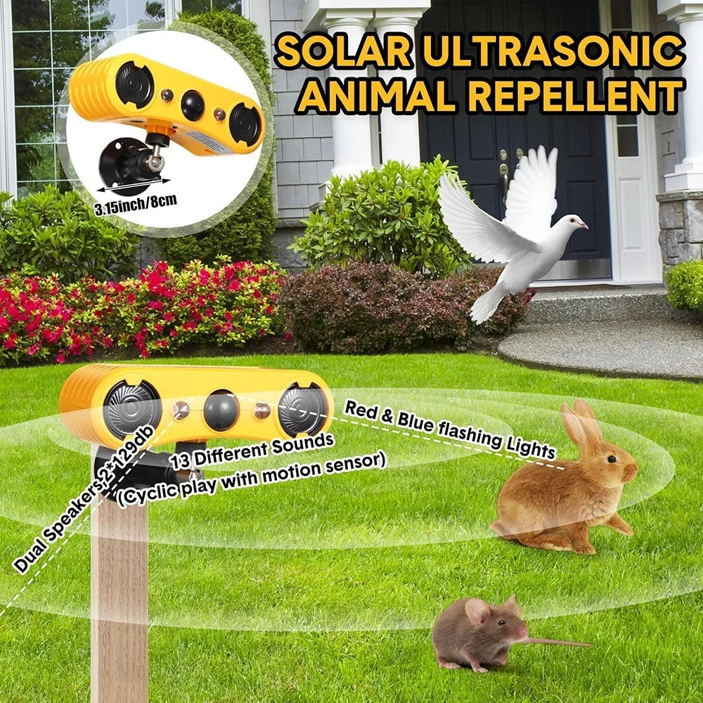 Outdoor Solar Motion Sensor Alarm With Waterproof Security Detection