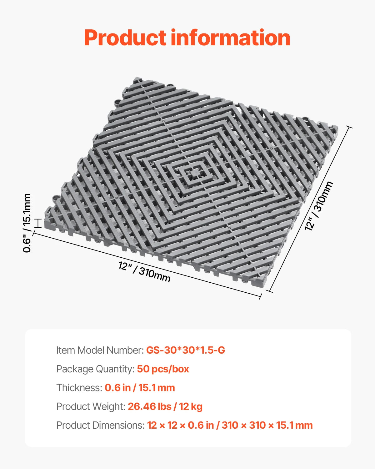 SucceBuy Interlocking Drainage Floor and Shower Mat Tiles