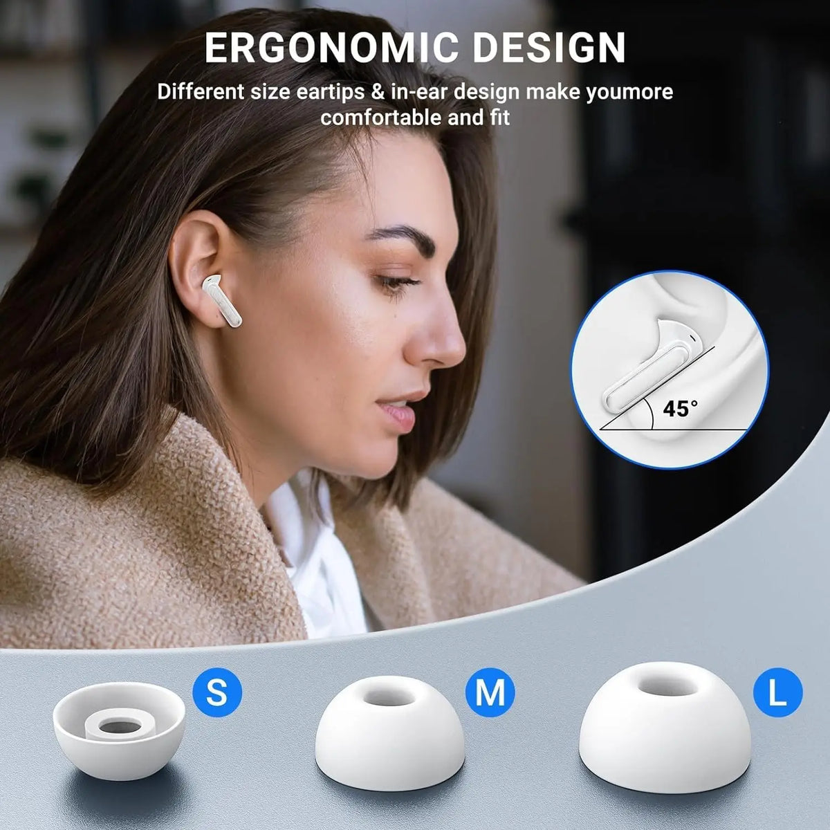 ZZLOVE Wireless Earbuds With Active Noise Cancellation And Heart Monitor