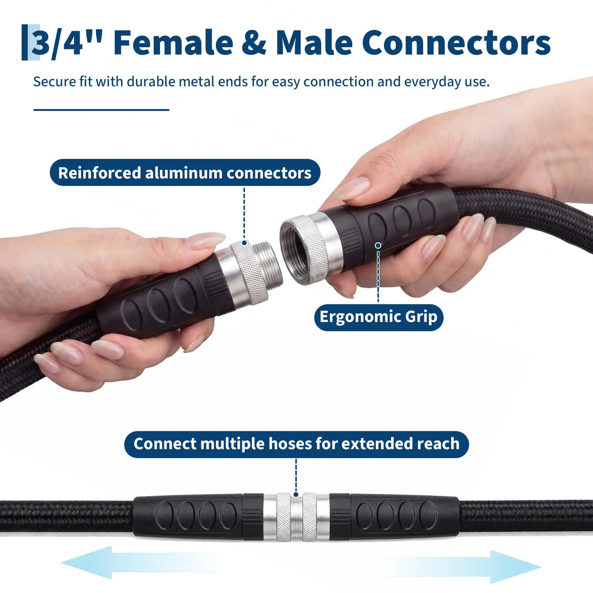 HiMISS Lightweight Non Expandable Garden Hose For Yard And Patio