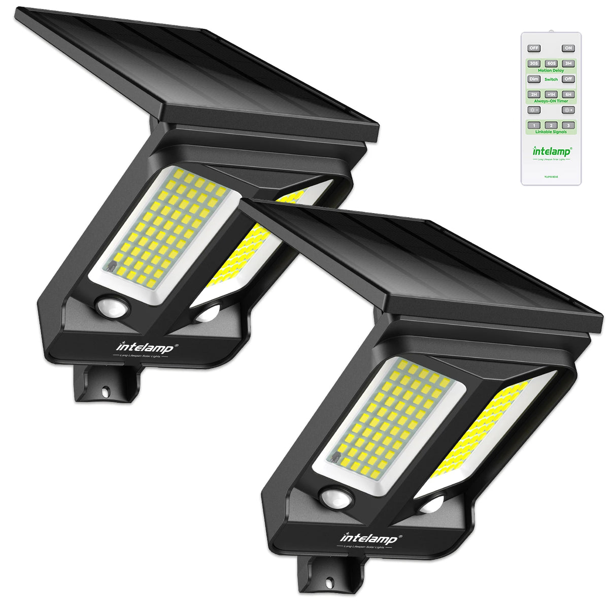 Intelamp Solar Outdoor Flood Light With Dual Motion Sensor