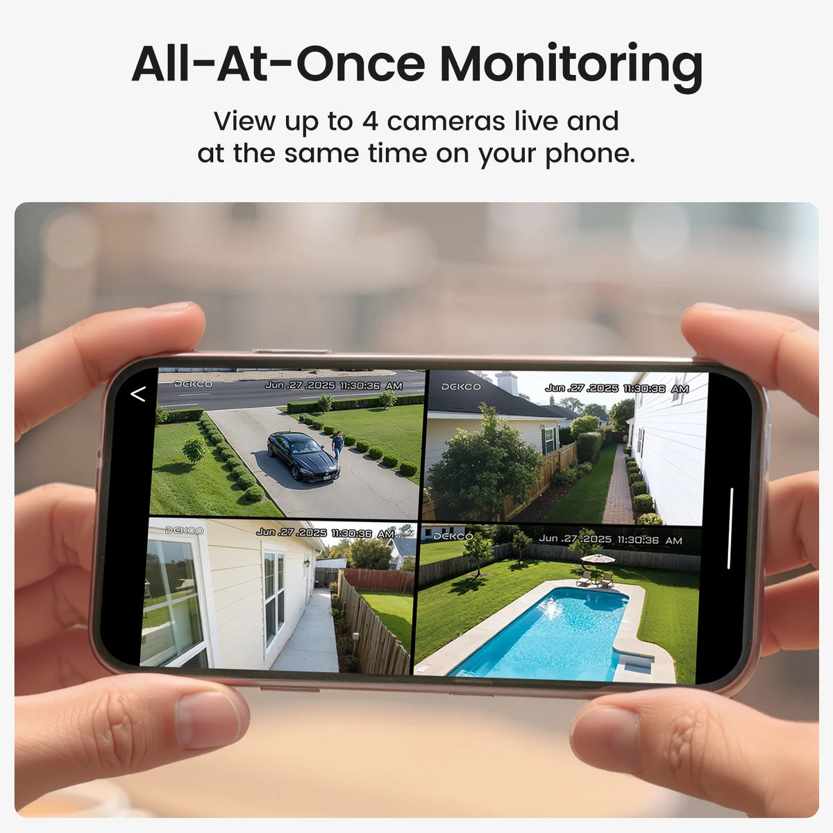 Dekco Wireless Solar Security Camera System With Alexa