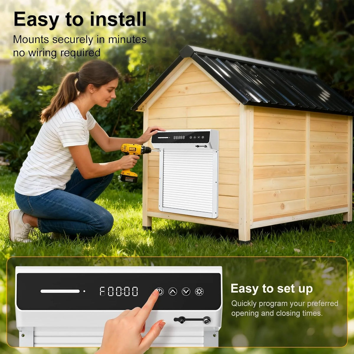 Automatic Solar Powered Chicken Coop Door With LCD Screen