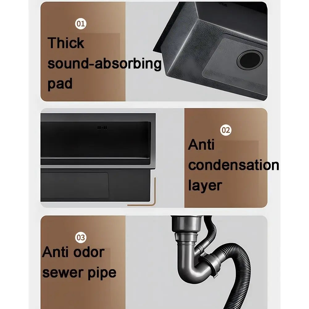 Stainless Steel Single Bowl Kitchen Sink With Pull Out Faucet