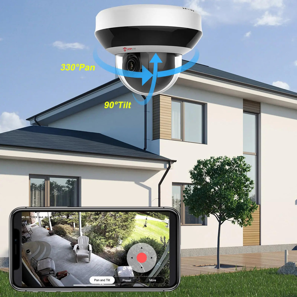 Anpviz 4MP PoE PTZ Dome Camera 4X Zoom Network Surveillance