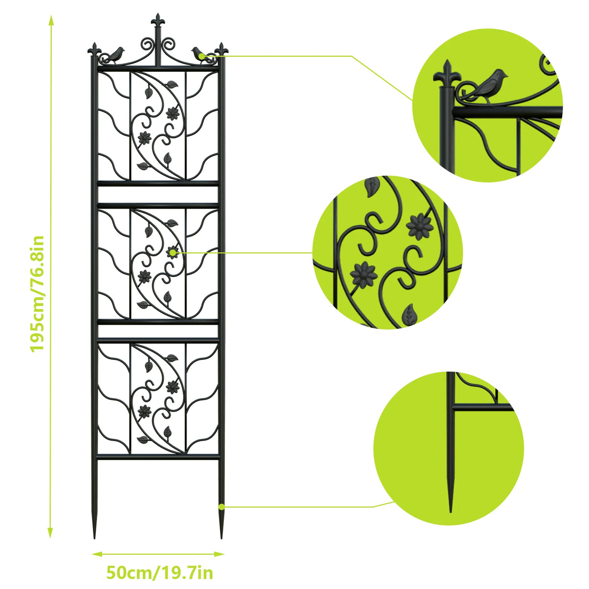 Metal Garden Trellis Panel Fence for Climbing Plants and Vines