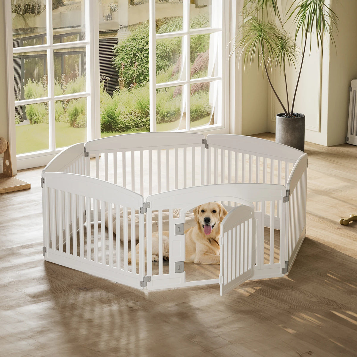 JHK Plastic Dog Playpen And Pet Fence For Medium Dogs