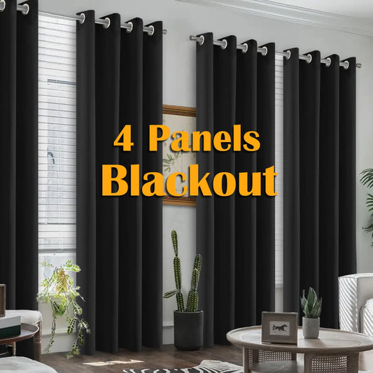 Blackout Heat Insulated Thermal Grommet Window Curtain Set