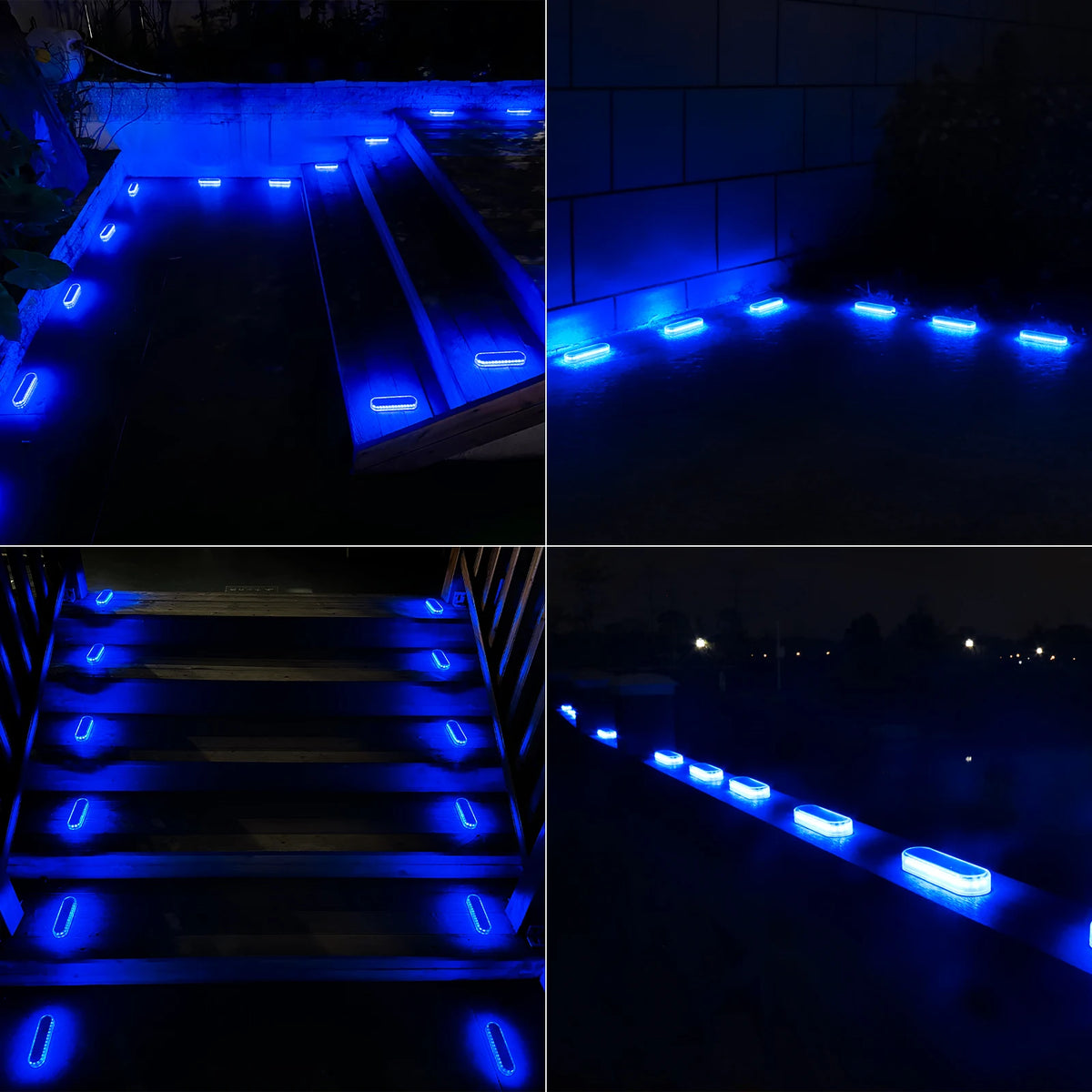 Solar LED Deck Lights Auto On Off Outdoor Waterproof Patio