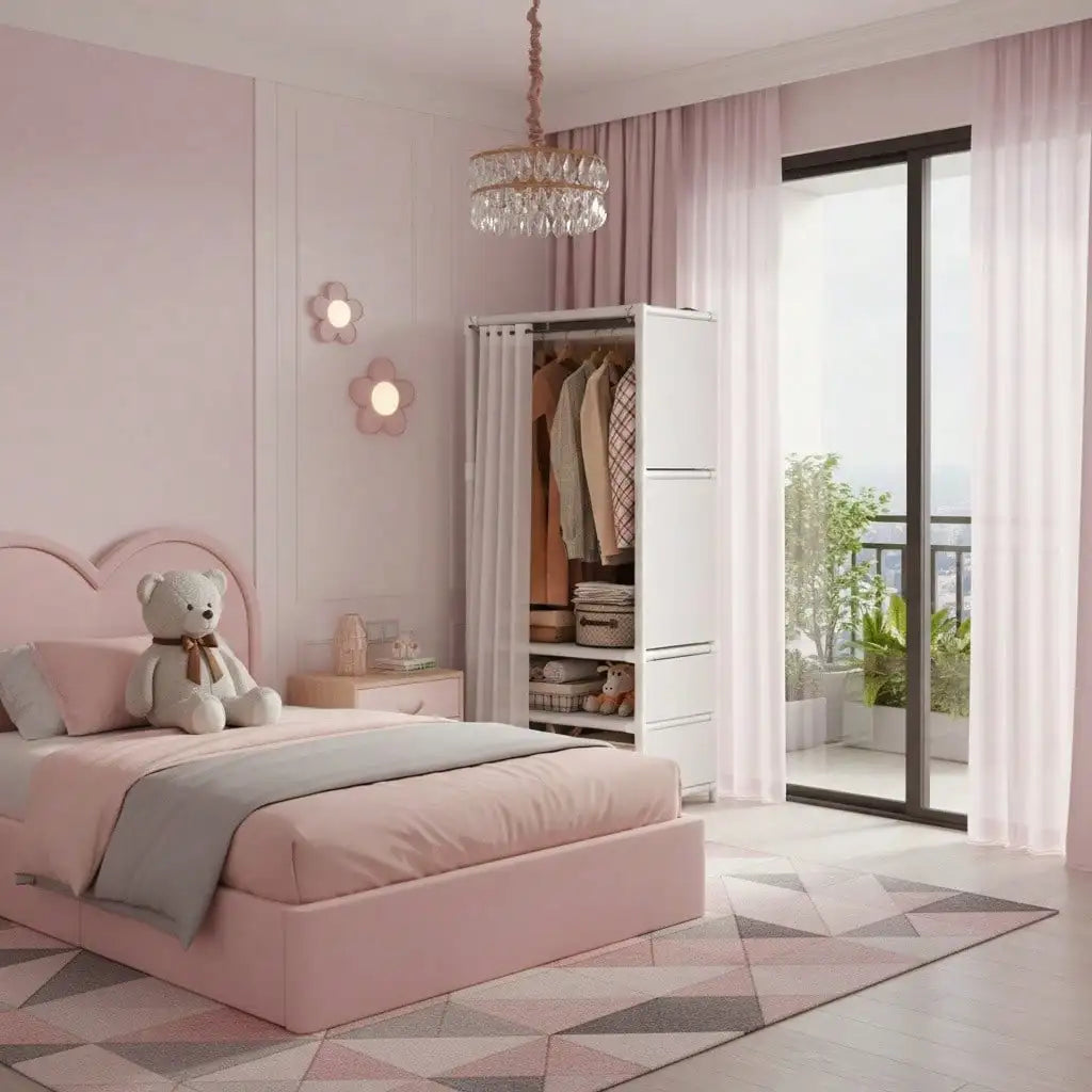 Portable Wardrobe Closet With Drawers Hanging Rods And Storage Shelves
