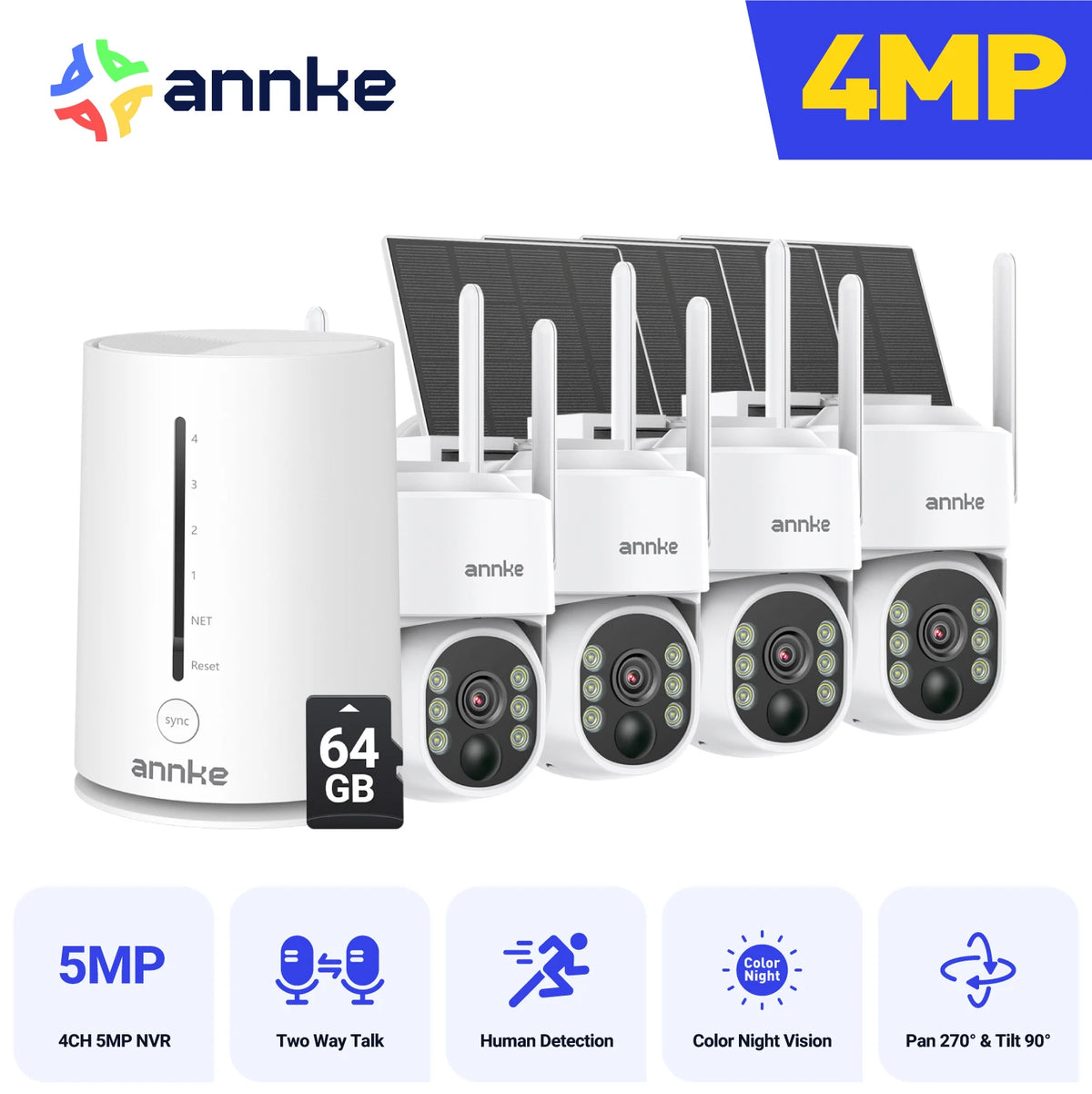 Annke 4MP Wireless Security Camera Auto Tracking Color Night Vision