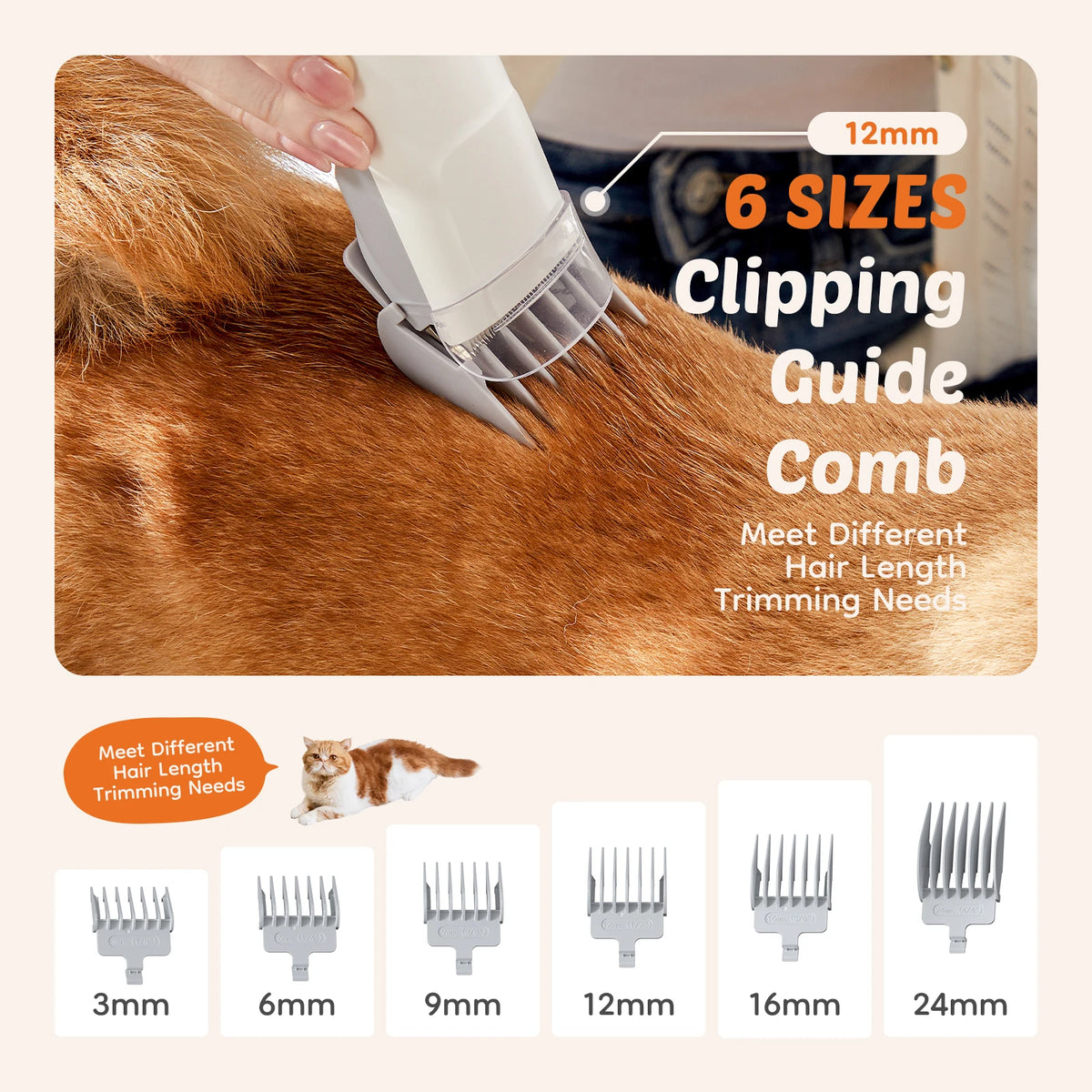 Sweetcrispy Low Noise Electric Pet Grooming Clipper With Ceramic Blades