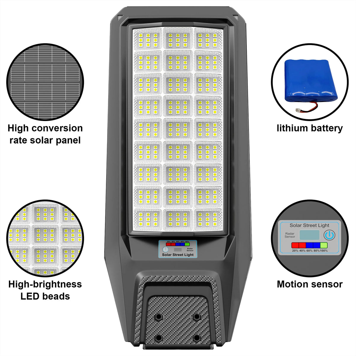 Outdoor Motion Sensor Solar Light Remote Ip65 Waterproof Garden Lamp