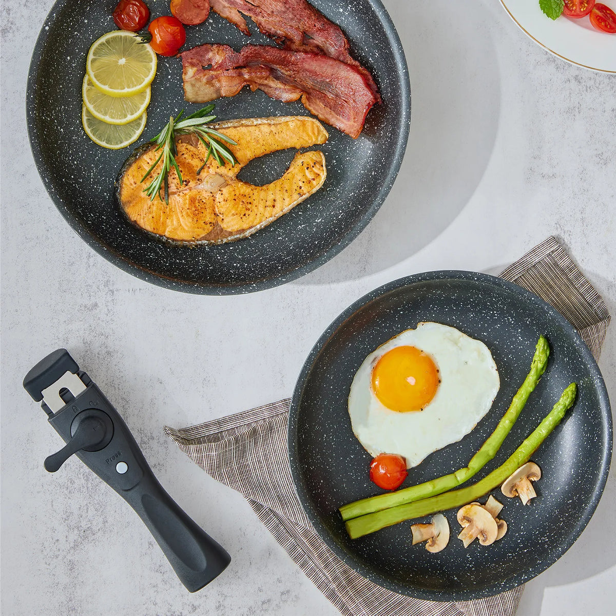 Durable Induction Cookware Set With Removable Handles And Nonstick Finish