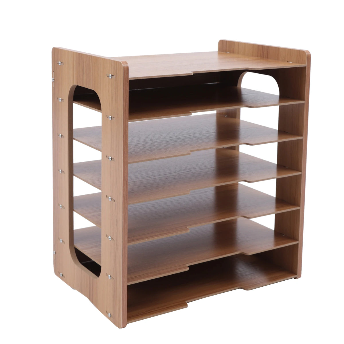 Seven Tier Wooden Office Paper Organizer Desk File Holder