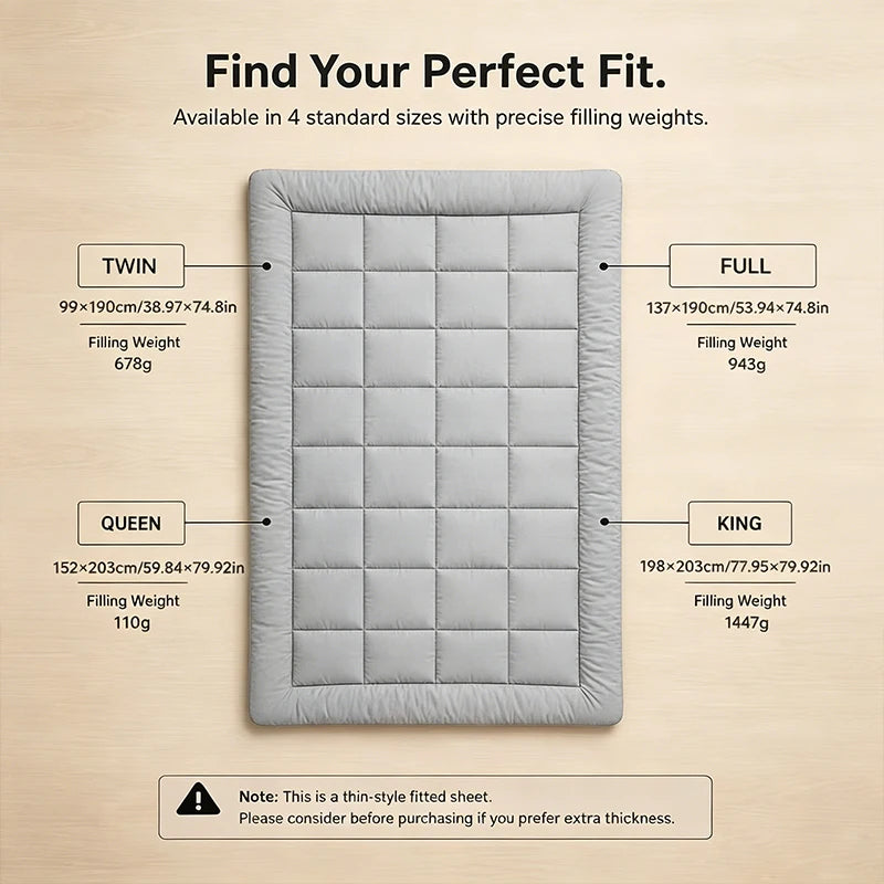 Lightweight Thin Mattress Protector Pad Breathable Polyester Bedding Cover