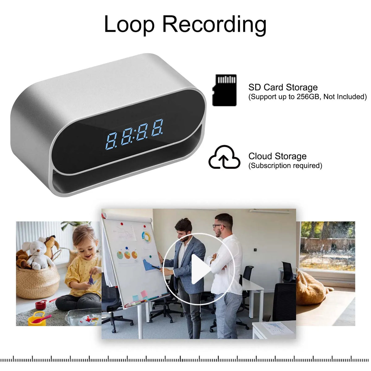 Ouvis 4K Clock Camera Surveillance With Wifi Night Vision