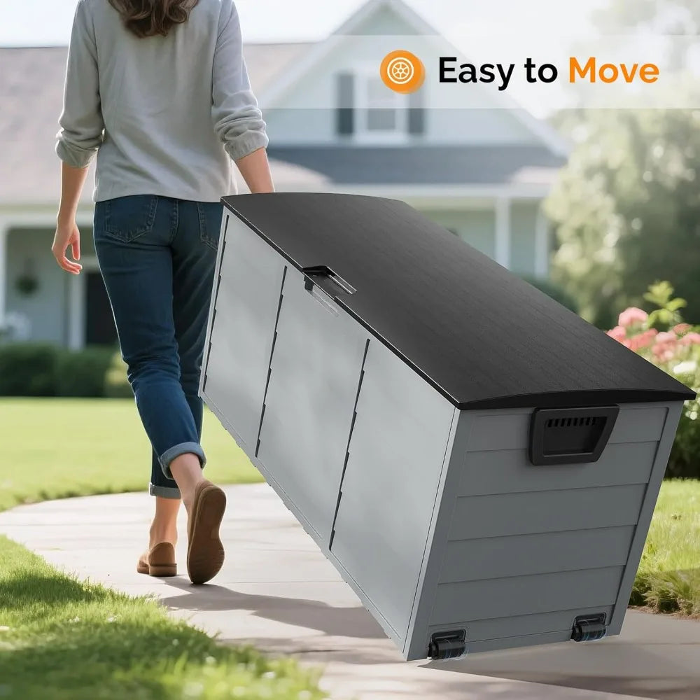 VINGLI Waterproof Outdoor Storage Deck Box With Lockable Design