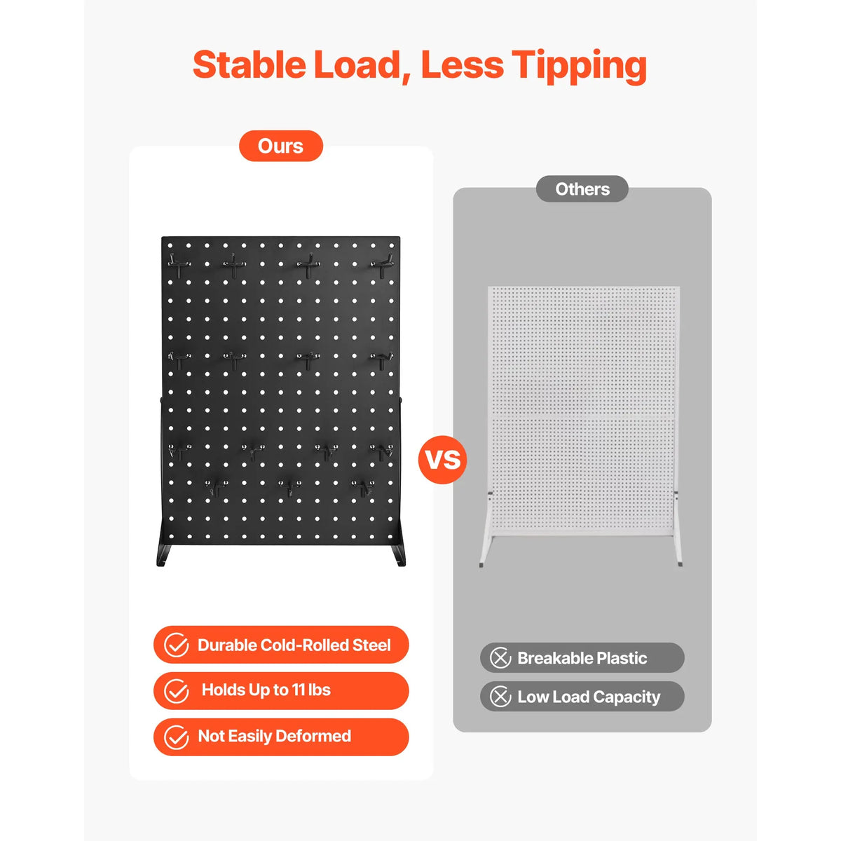 SucceBuy Tabletop Steel Pegboard Display Stand With Hooks