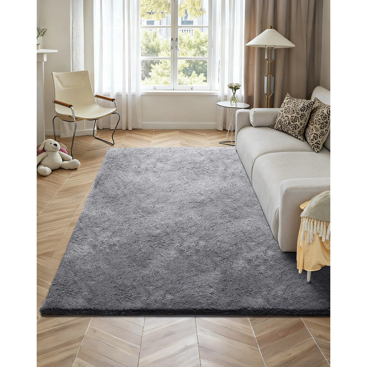 SucceBuy Plush Shag Area Rug for Living Room and Bedroom