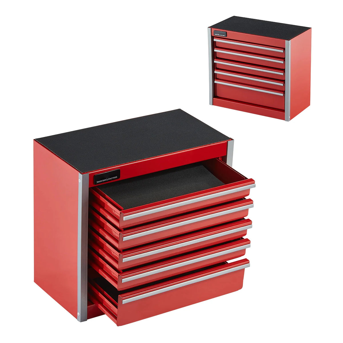 SucceBuy Portable Five Drawer Metal Tool Chest With Storage