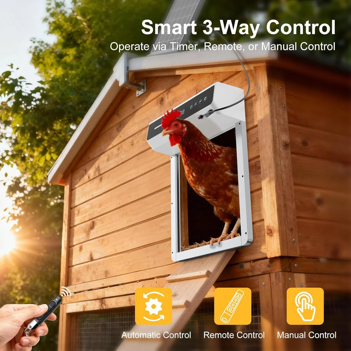 Automatic Solar Powered Chicken Coop Door With LCD Screen