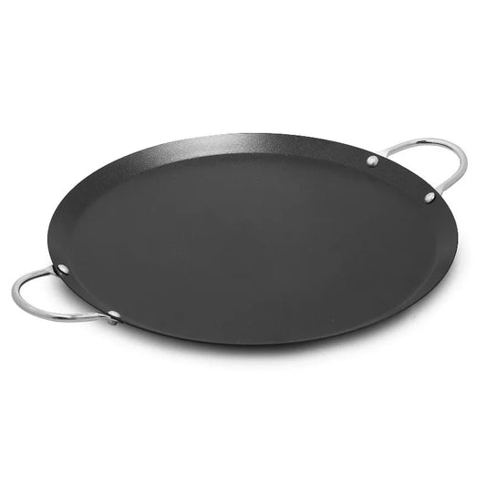 Carbon Steel Nonstick Round Comal With Comfortable Metal Side Handles