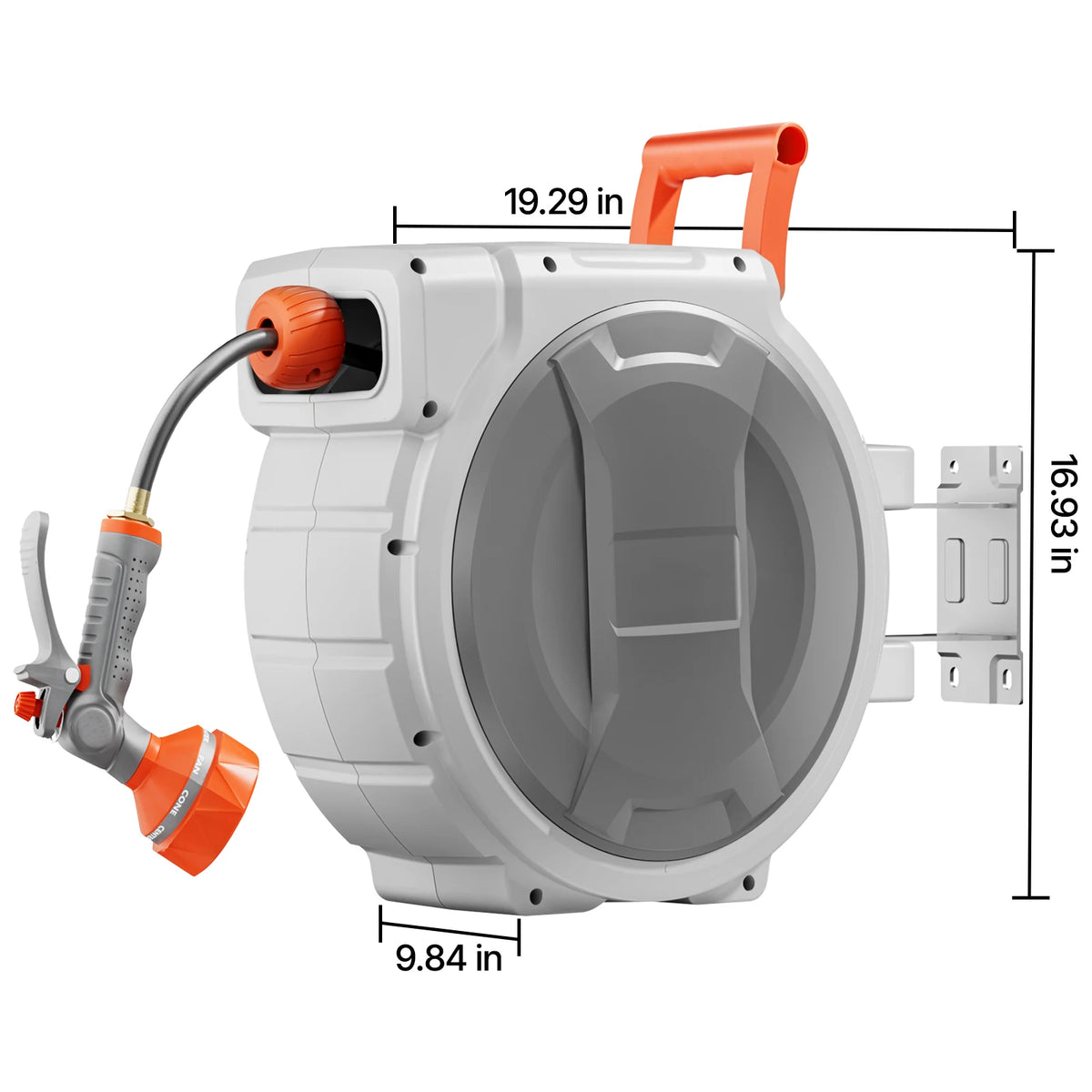 SucceBuy Wall Mounted Retractable Hose Reel With Nine Spray Settings