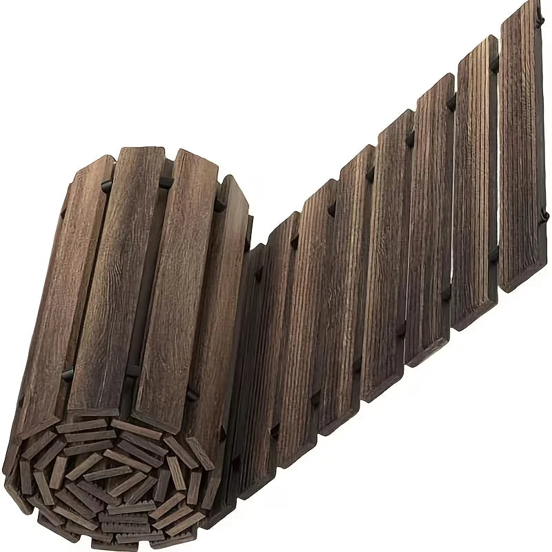 Natural Wood Roll Up Garden Pathway Portable Outdoor Walkway