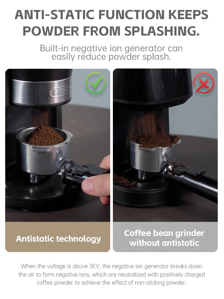 HiBREW Automatic Burr Coffee Grinder With 34 Adjustable Settings