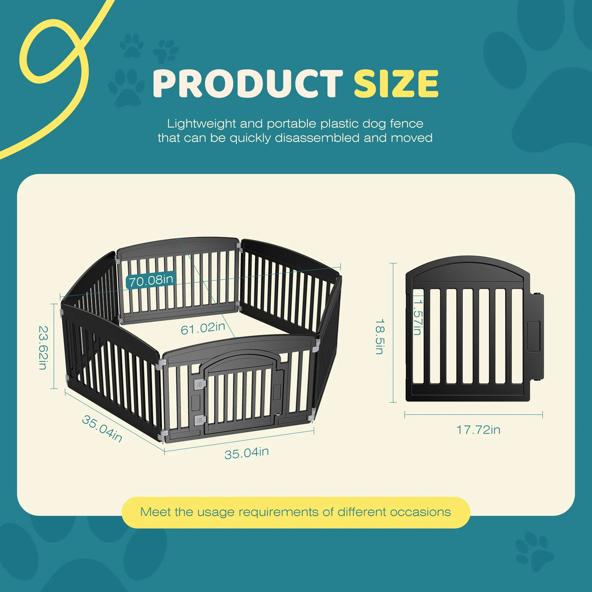 JHK Plastic Dog Playpen And Pet Fence For Medium Dogs