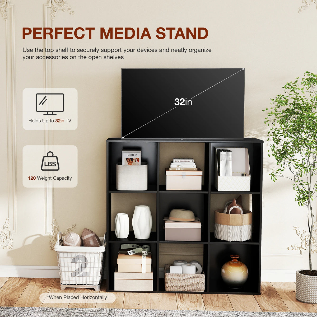 JHK Wooden Open Bookcase Storage Organizer Modern Minimalist Home